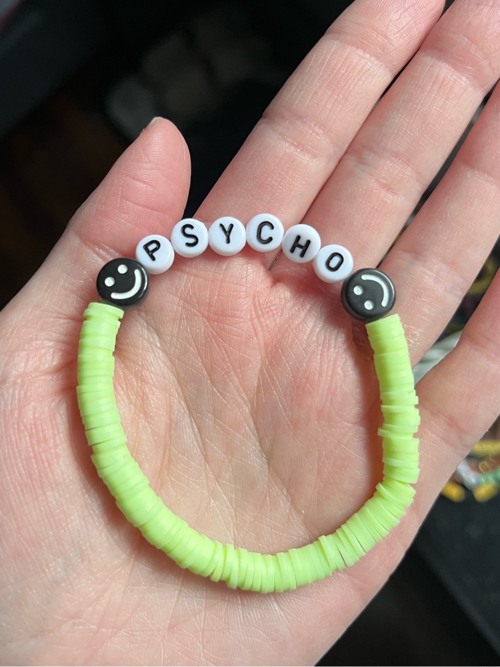 (1) Psycho - Post Malone Hand Crafted Beaded Letter Stackable Bracelets